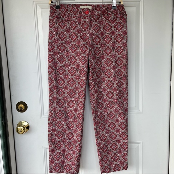 •Talbots• Cropped Medallion Pattern Pants - Size 8 - Picture 1 of 8
